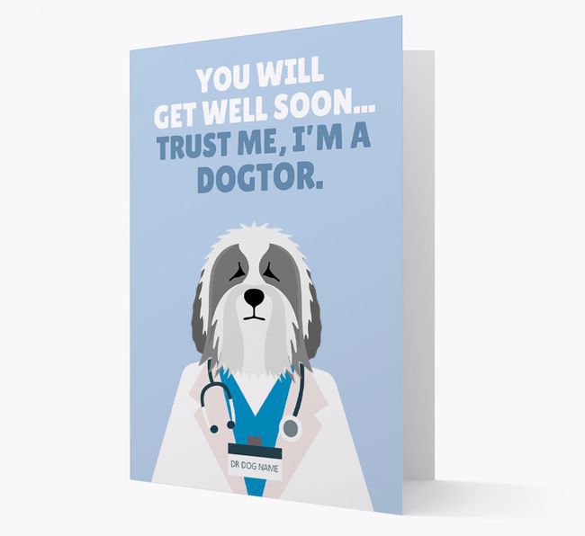 Personalised 'Trust me I'm a Dogtor' Get Well Soon Card